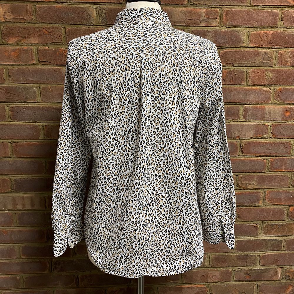 Talbots Cheetah Print Button Down Blouse - Picture 3 of 6